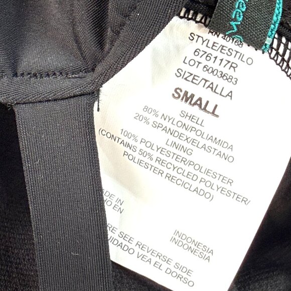 Aqua Green Surplice Adjustable Tummy Compression One Piece Swimsuit S Black NEW - Picture 4 of 6